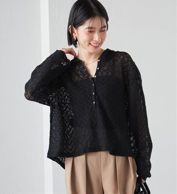 RANAN（ラナン）の「レースフーディートップス（カットソー）」｜詳細画像