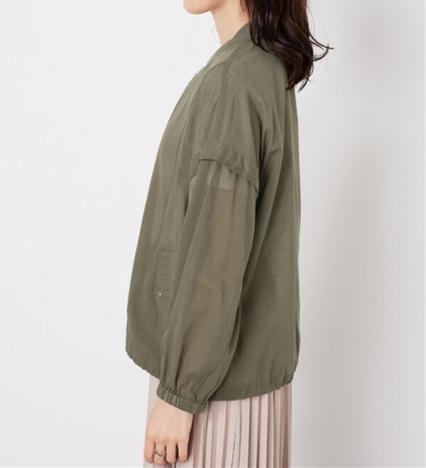 BELLUNA（ベルーナ）の「麻調素材リブ使いシアーブルゾンジャケット（ブルゾン）」｜詳細画像