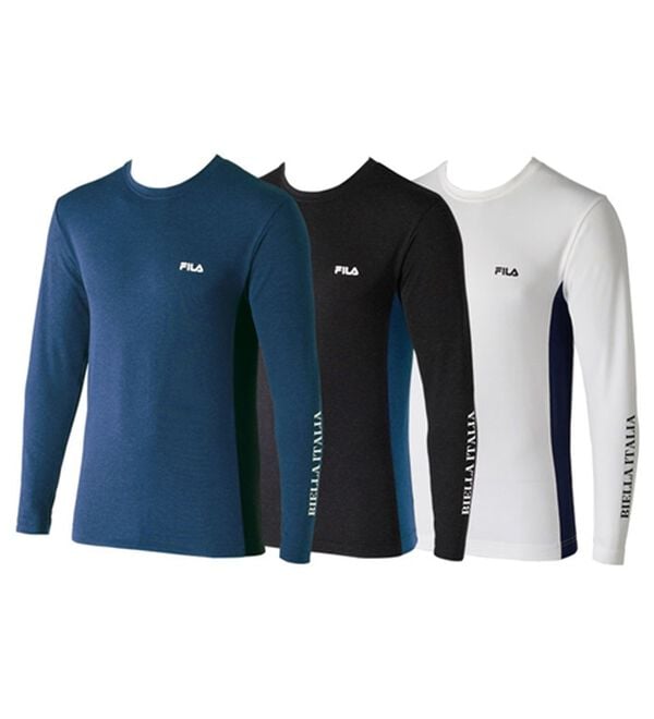 「【３色組】＜フィラ＞＋５℃の素材！スピードバーナーシャツ（メンズ肌着・インナーウェア）」｜クルーネック3色組