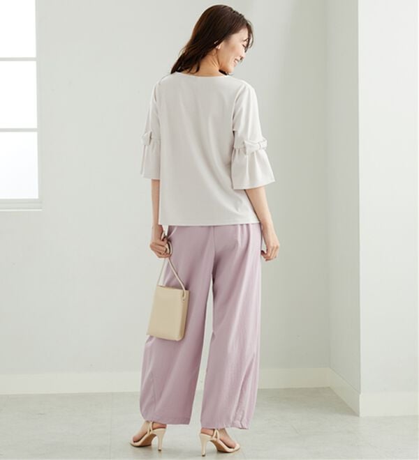 BELLUNA（ベルーナ）の「リボン付フレアー袖プルオーバー（カットソー）」｜詳細画像