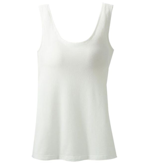 LAVIENNE（ラヴィエンヌ）の「調節できるグラマーさんも快適カップ付インナー（ブラトップ・カップ付きインナー）」｜オフホワイト