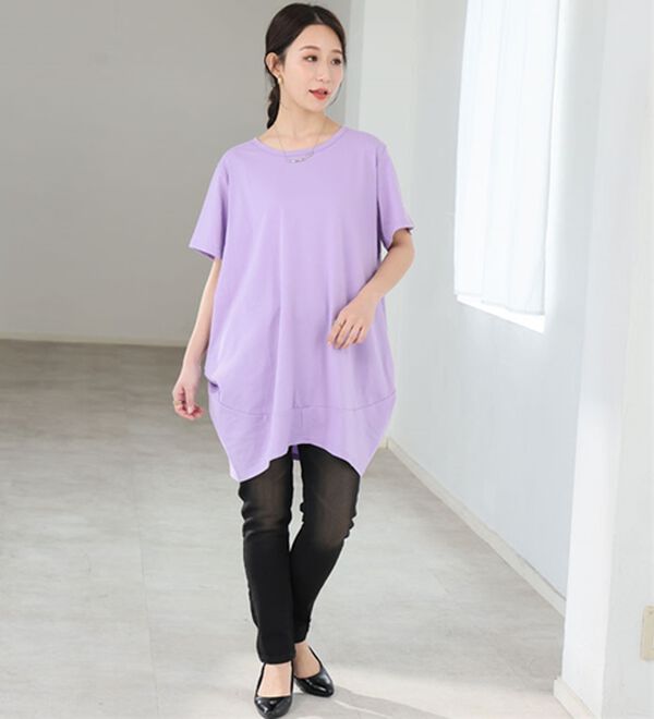 A HAPPY MARILYN（アハッピーマリリン）の「【Ｍ～８Ｌ】選べる袖！コク－ンシルエットチュニック（チュニック）」｜詳細画像