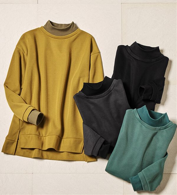 Viola e Viola（ヴィオラ エ ヴィオラ）の「あったかニットソーリブトップス（チュニック）」｜詳細画像