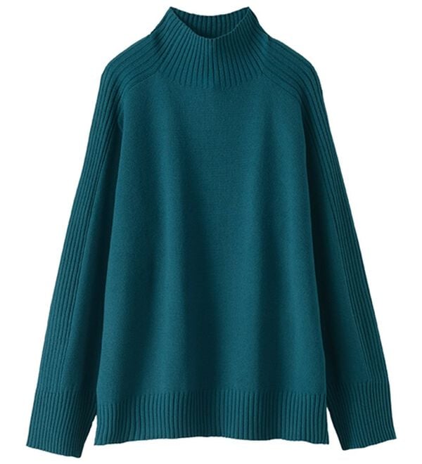 BELLUNA（ベルーナ）の「トレーナーがカジュアルすぎる方に！洗えるリブハイネックニット（ニット・セーター）」｜詳細画像