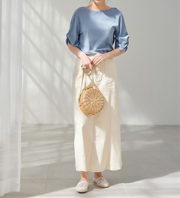 Viola e Viola（ヴィオラ エ ヴィオラ）の「綿１００％袖タックＴシャツ（Tシャツ）」｜詳細画像