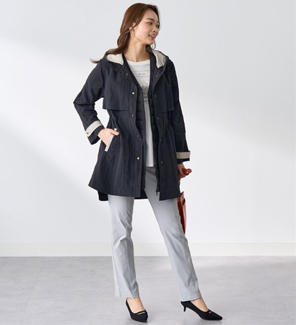 BELLUNA（ベルーナ）の「おしゃれの主役！蓄熱中わたベスト付配色コート（ハーフコート）」｜詳細画像