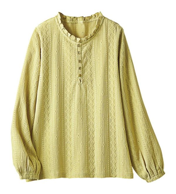 ルフラン（ルフラン）の「【２色組】衿フリルジャカード素材ブラウス（ブラウス）」｜詳細画像