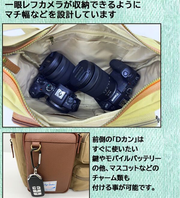 「大人に似合う国産帆布のこだわりクロスボディバッグ（メンズショルダーバッグ）」｜詳細画像