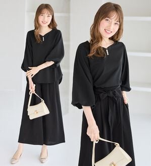 alotta（アロッタ）の「【２点セット】洗える！楽キレイセットアップ（ブラウススーツ）」｜詳細画像