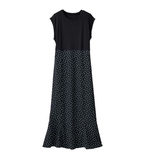 ドット柄使いドッキングワンピース - ベルーナ【公式】