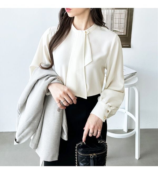 GeeRA（ジーラ）の「２ＷＡＹドレープスカーフタイブラウス（ブラウス）」｜詳細画像