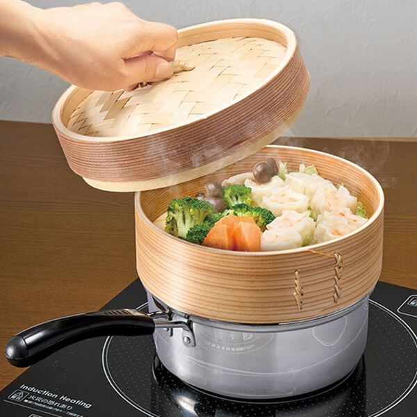 「せいろ・ガラスフタ付！ステンレス鍋セット（調理器具）」｜詳細画像