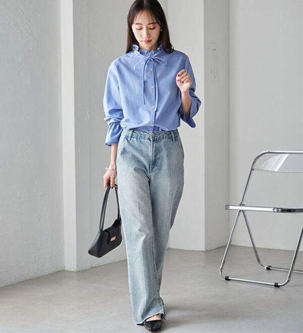 RANAN（ラナン）の「プチフリルリボン付きブラウス（ブラウス）」｜詳細画像