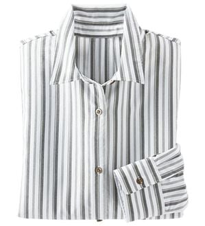 BELLUNA（ベルーナ）の「＜ＳＯＬＯＴＥＸ（Ｒ）＞ストレッチビッグシャツ（シャツ）」｜モノトーンストライプ