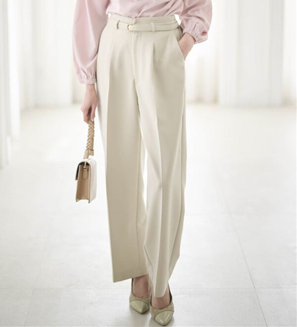 RANAN（ラナン）の「洗える！ベルト付ワイドパンツ（ワイドパンツ・ガウチョ）」｜詳細画像