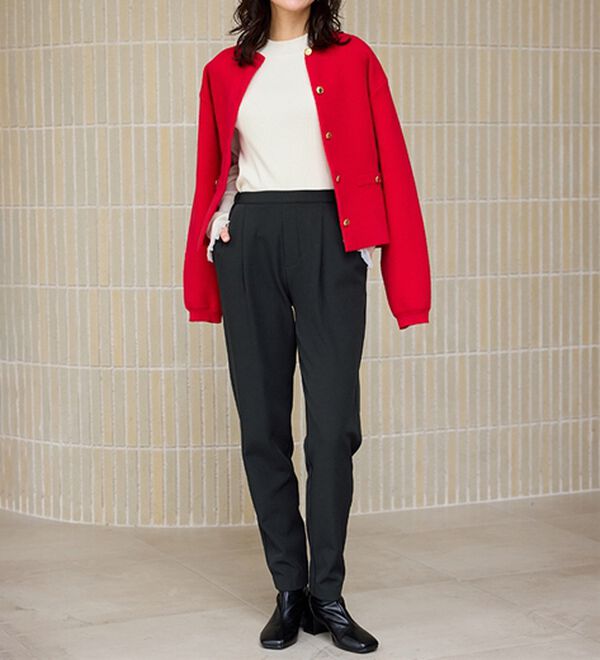 RANAN（ラナン）の「あったか！裏起毛美脚シルエットタックパンツ（フルレングスパンツ）」｜詳細画像