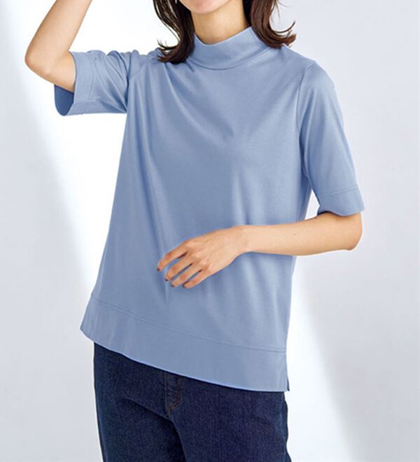 BELLUNA（ベルーナ）の「＜日本製＞クールコットン１００％Ｔシャツ（カットソー）」｜詳細画像