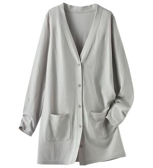 BELLUNA（ベルーナ）の「強撚綿１００％ベーシックカーディガン（その他カーディガン）」｜ライトグレー ベーシック