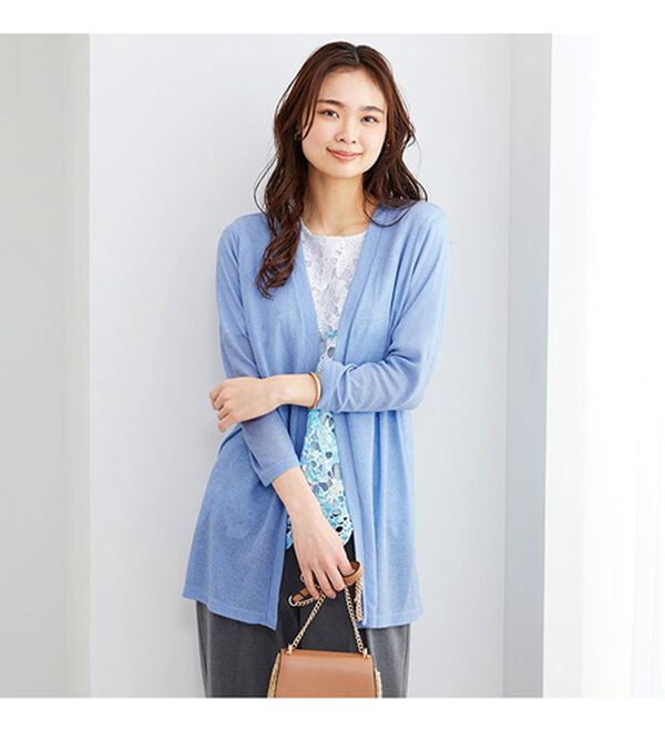 BELLUNA（ベルーナ）の「花柄プリントレースカーディガンアンサンブル（アンサンブル）」｜詳細画像