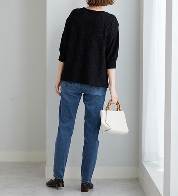 BELLUNA（ベルーナ）の「波柄シアージャカード素材カーディガン（ニットカーディガン）」｜詳細画像