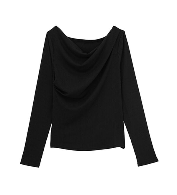 RANAN（ラナン）の「上品ドレープリブロングＴシャツ（カットソー）」｜詳細画像