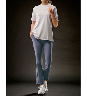 BELLUNA（ベルーナ）の「＜ＲＩＺＡＰ＞履くだけスタイルアップ！神フレアーパンツ（フルレングスパンツ）」｜パープルグレー