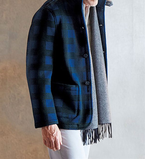 「こだわる紳士のためのイタリアンジャケット（メンズジャケット）」｜ネイビーグレンチェック