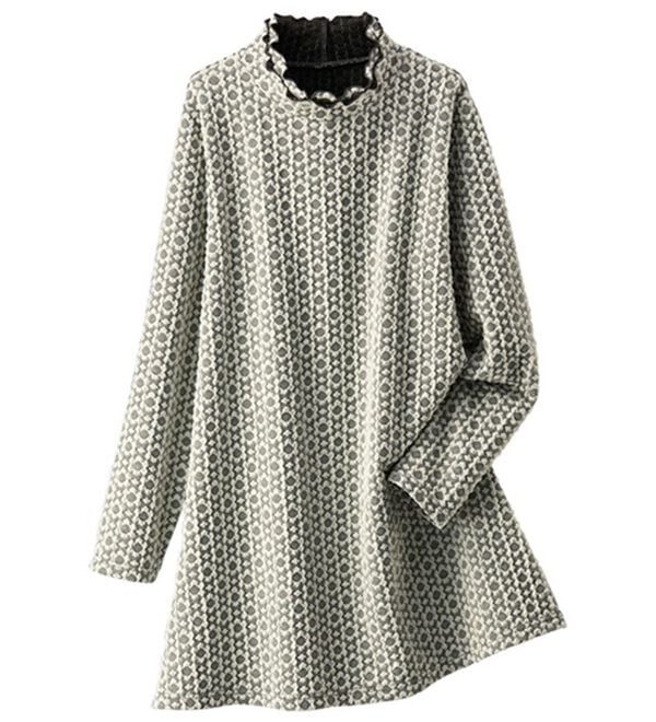 BELLUNA（ベルーナ）の「華やかふくれジャカードチュニック（チュニック）」｜オフ白系花柄