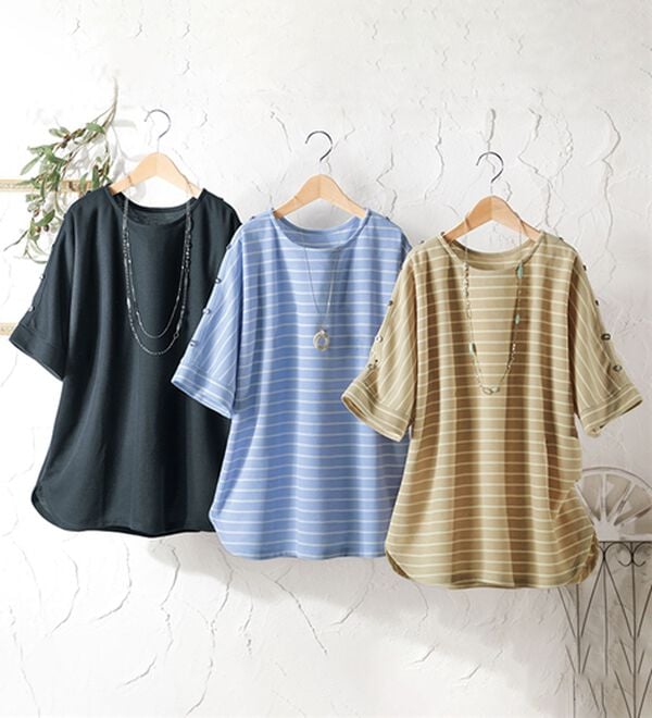 ルフラン（ルフラン）の「【３色組】サカリバ肩釦プルオーバー（カットソー）」｜3色組