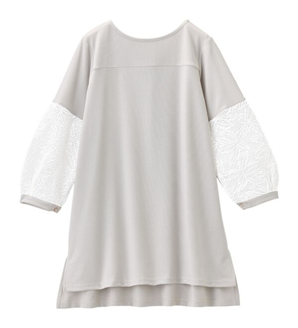 RANAN（ラナン）の「機能付！袖レース切替ロング丈カットソー（チュニック）」｜詳細画像