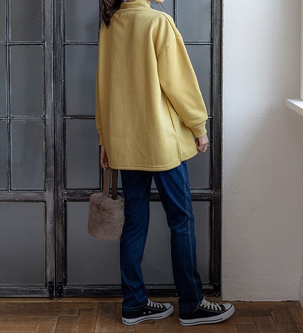 BELLUNA（ベルーナ）の「リブ使いがかわいい裏起毛トレーナー（チュニック）」｜詳細画像