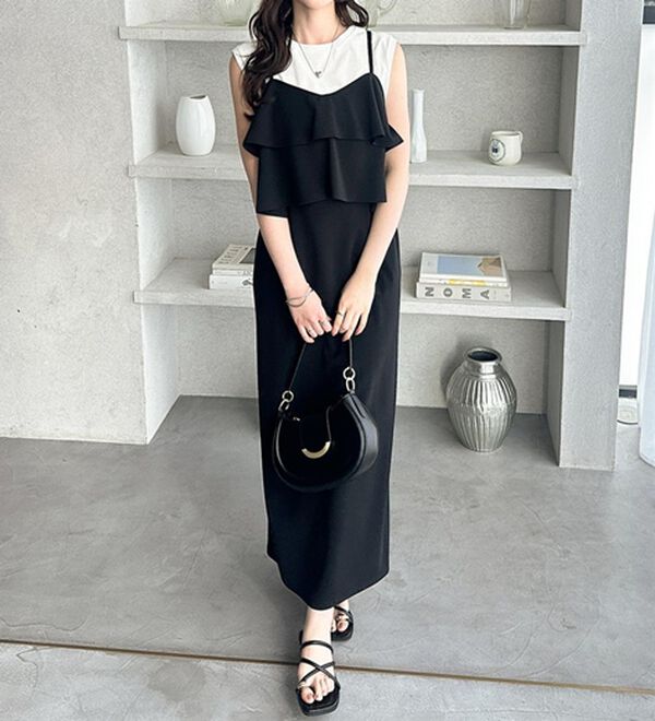 GeeRA（ジーラ）の「フリルキャミワンピース（カットソーワンピース）」｜詳細画像