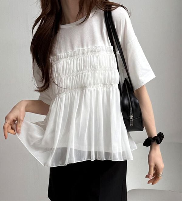 GeeRA（ジーラ）の「シアービスチェドッキングＴシャツ（カットソー）」｜詳細画像