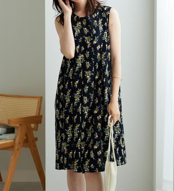 BELLUNA（ベルーナ）の「【ひんやり接触冷感】レーヨン素材ノースリーブワンピ－ス（その他ワンピース）」｜詳細画像