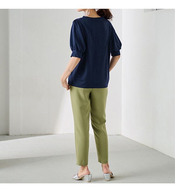 RANAN（ラナン）の「ひんやり！ボリューム袖きれい見えカットソー（カットソー）」｜詳細画像