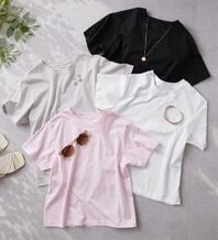 RANAN（ラナン）の「【5つの機能付】ひんやり着回し抜群ベーシックＴシャツ＜選べる着丈＞（Tシャツ）」