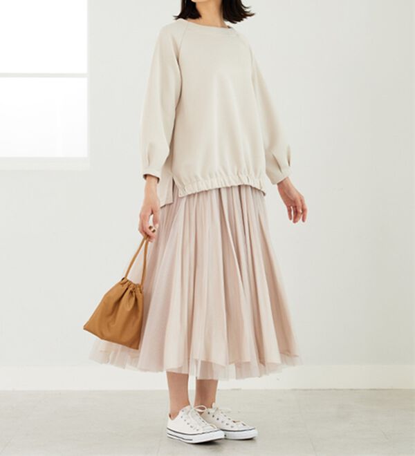 BELLUNA（ベルーナ）の「軽やか！メッシュダンボールプルオーバー（カットソー）」｜詳細画像