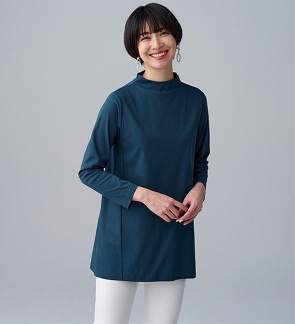 BELLUNA（ベルーナ）の「艶やかコットン１００％チュニック（チュニック）」｜詳細画像