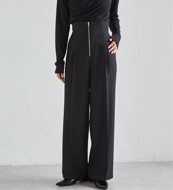 RANAN（ラナン）の「ハイウエストジップワイドパンツ（ワイドパンツ・ガウチョ）」｜詳細画像
