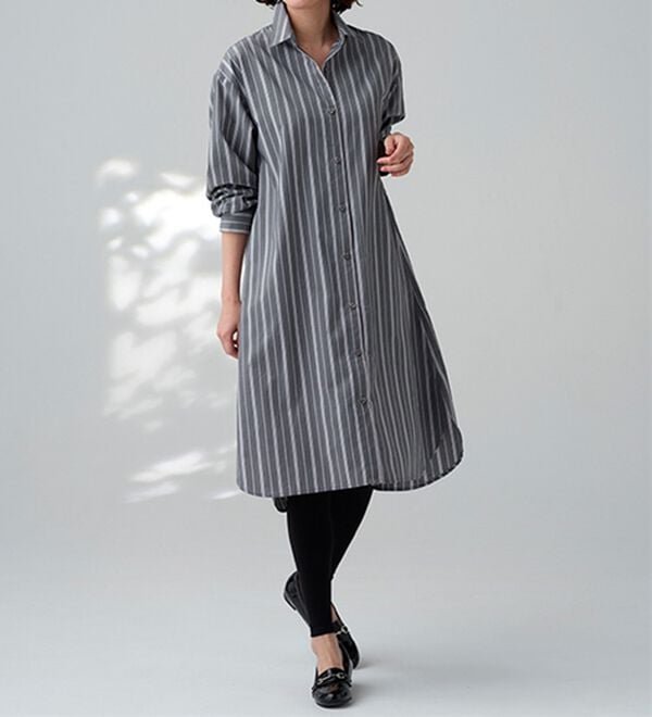 BELLUNA（ベルーナ）の「＜ＳＯＬＯＴＥＸ（Ｒ）＞ストレッチシャツワンピース（シャツワンピース）」｜詳細画像