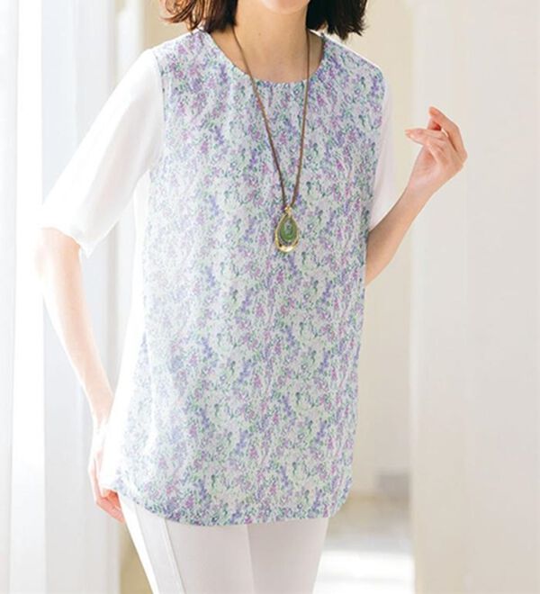 ルフラン（ルフラン）の「小花柄トップスカーディガンアンサンブル（アンサンブル）」｜詳細画像