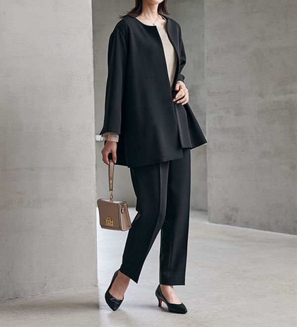 RANAN（ラナン）の「＜２点セット＞洗える！ゆるっとジャケット今どきパンツスーツ（パンツスーツ）」｜詳細画像