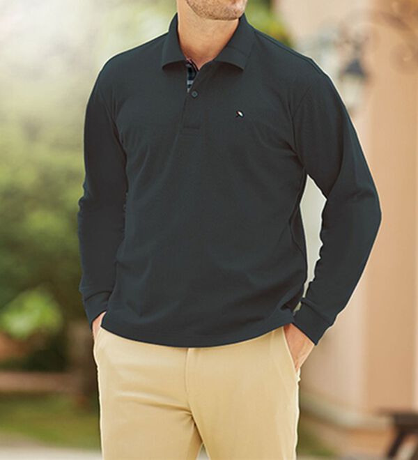 「＜アーノルド　パーマー＞ワンポイント刺しゅう鹿の子ポロシャツ（長袖・半袖）（メンズポロシャツ）」｜詳細画像