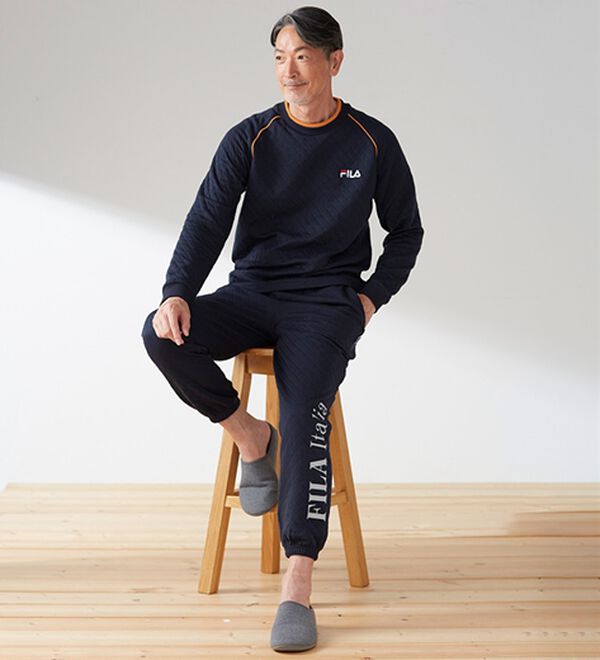 「【２着組】＜フィラ＞肌側綿１００％スポーティパジャマ（メンズルームウェア）」｜詳細画像