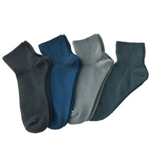 「綿混しめつけません靴下（メンズ靴下・タイツ）」｜メッシュタイプ4足組