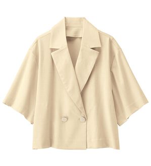 RANAN（ラナン）の「麻調ライトジャケット（テーラードジャケット）」｜アイボリー