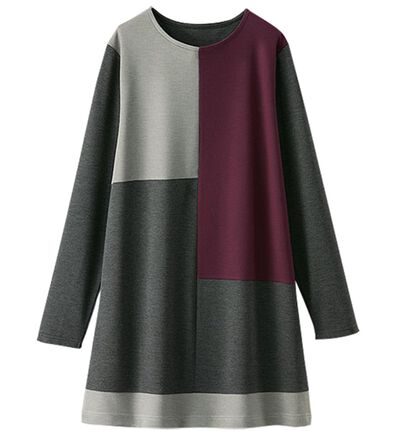 BELLUNA（ベルーナ）の「かのこ素材配色ブロッキングチュニック（チュニック）」