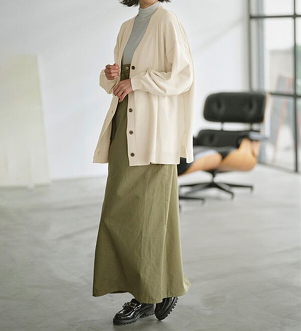 RANAN（ラナン）の「洗える！キレイ見え！ワイドシルエットＶネックカーディガン（ニットカーディガン）」｜詳細画像