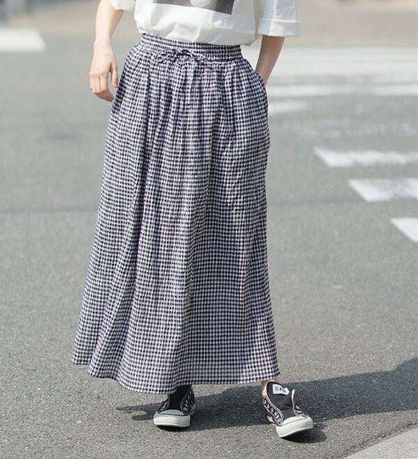 風通るプレミアム】綿 楊柳 涼やか ロングスカート - ベルーナ【公式】 