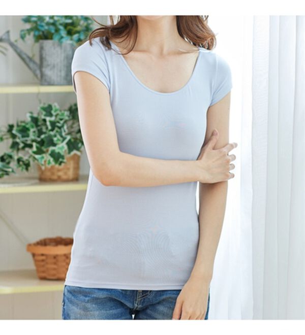 「ひんやりフレンチ袖インナー　ベルクール（肌着・インナーウェア）」｜詳細画像